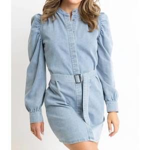white christmas dresses Karlie: Denim Pocket Gold Button Dress M main image 1